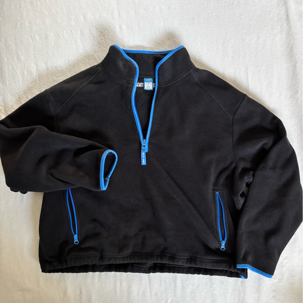 Old Navy Black Fleece with Blue Trim